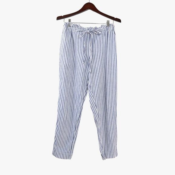 beachlunchlounge Pants - Beach Lunch Lounge Size M Giavanna Linen Pants Sailing Stripe Blue